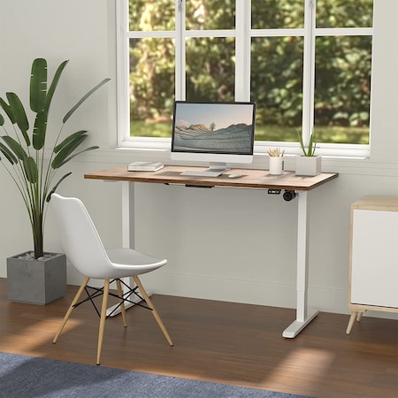 We'Re It Lift It Electric Sit Stand Desk, 46.25 H, 24 W X Laminate wood, metal, White VL12WH4824-RW